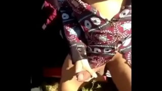 Cute Tranny Outside Cum